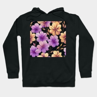 Purple and Yellow Flowers - Floral Design Hoodie